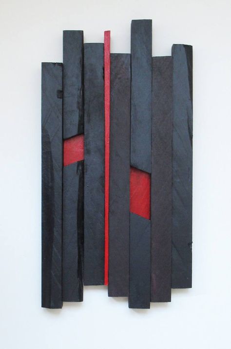 Original Art Acrylic/Wood Sculpture, measuring: 16.51W x 31.75H x 3.81D cm, by: Robert Alexander (Canada). Styles: Abstract, Minimalism, Modern. Subject: Abstract. Keywords: Wood, Red, Wall Sculpture, Abstract, Minimalist, Black, Assemblage. This Acrylic/Wood Sculpture is one of a kind and once sold will no longer be available to purchase. Buy art at Saatchi Art. Abstract Wood Art, Wood Assemblage, Abstract Wood Carving, Scrap Wood Art, Modern Wall Sculptures, Red Minimalist, Driftwood Art Diy, Acrylic Sculpture, Minimal Abstract Art