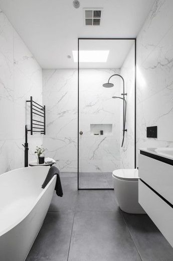 Bathroom Interior Design Modern Master Bath, Contemporary Laundry, Contemporary Laundry Room, Modern Master Bath, Bathroom Interior Design Modern, Small Bathroom Ideas On A Budget, Bedroom Wall Colors, Bathroom Ideas Modern, Large Bathrooms