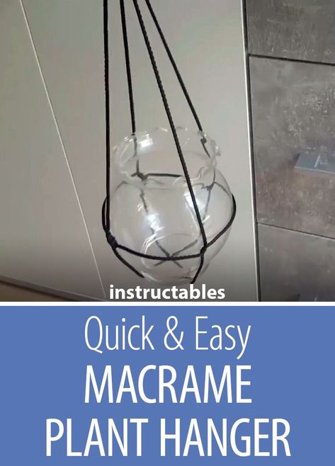 Quick Macrame Plant Hanger, Quick Plant Hanger, Easy Plant Hanger, Diy Plant Hanger Easy, Easy Macrame Plant Hanger, Diy Macrame Plant Hanger Easy, Rope Plant Hanger, Hanging Plants Diy, Indoor Plant Hangers