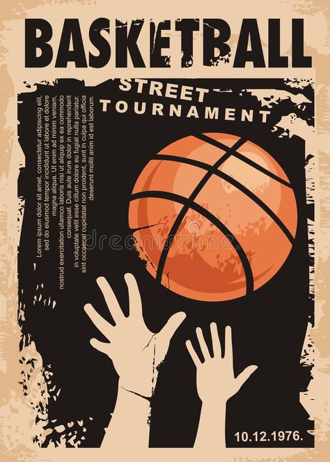 Street basketball grunge poster design vector illustration Basketball Aesthetic Poster, Basketball Tournament Poster, Grunge Poster Design, Basketball Fundraiser, Basketball Illustration, Poster Design Illustration, Basketball Movies, Grunge Posters, Street Basketball