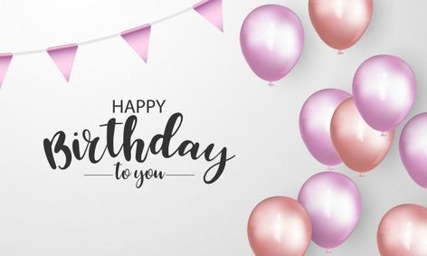 Happy birthday banner colorful celebrati... | Premium Vector #Freepik #vector #birthday #card #pink #flag Happy Birthday Landscape, Happy Birthday Design, Pink Gift Box, Celebration Background, Happy Birthday Pictures, Birthday Stuff, Valentines Day Background, Happy Birthday Greeting Card, Birthday Card Printable