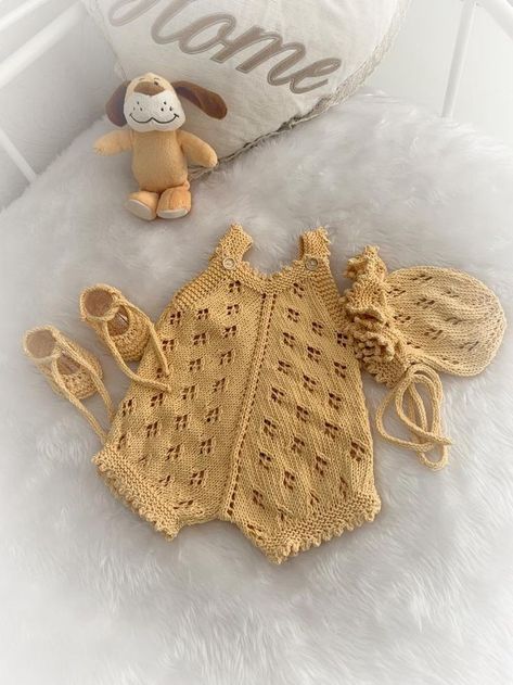 Baby Knitted Clothes, Knit Baby Doll, Romper Knitting Pattern, Knit Baby Romper, Baby Knitwear, Summer Baby Clothes, Suit Pattern, Knitted Baby Clothes, Romper Suit