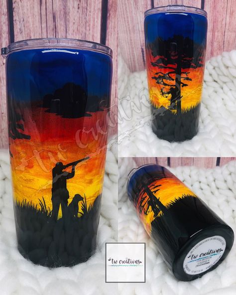 Sunset Tumbler, Hunting Tumbler, Deer Doe, Deer Hunter, Glitter Tumbler Cups, Deer Hunters, Tumbler Cups Diy, Tumbler Ideas, Duck Hunting