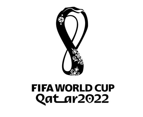 Fifa World Cup Qatar 2022 official Logo Black Champion Symbol Design Vector Abstract Illustration With White Background Easy Portrait Drawing, World Cup Logo, Fifa Qatar, World Cup Qatar, Black And White Logos, Qatar 2022, World Cup 2022, Symbol Design, Black And White Wallpaper