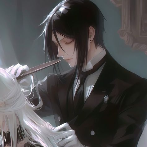 Black butler & Oc ❀ Black Anime Couple Pfp, Black Butler Matching Pfp, Black Butler Matching Icons, Couple Avatar For Ml, Hot Matching Pfp, Black Matching Pfp, Matching Pfp Dark, Black Butler Pfp, Duo Matching Pfp