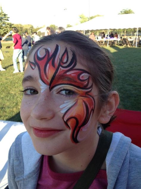 Margi Kanter || flame design! Fest Ideas, Face Paintings, Fall Fest, Flame Design, Troll Face, Eyes Design, Eye Design, Special Effects, Body Painting