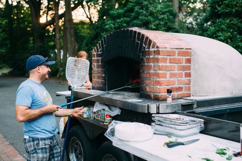 I Had a Food-Truck Wedding (and It Was Awesome) | Kitchn Wedding Food Truck Receptions, Food Truck Reception, Wedding Food Truck, Food Truck Ideas, Cocktail Hour Food, Food Truck Wedding, Pizza Truck, Food Truck Catering, Gourmet Breakfast