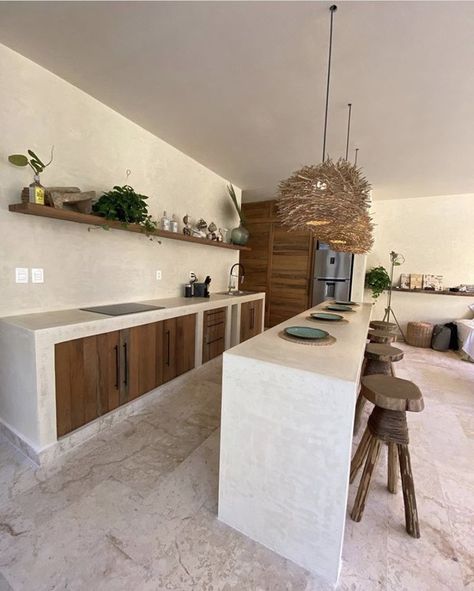 Dirty Kitchen Design, Moroccan Kitchen, Stone Counter, Dirty Kitchen, Minimalist Kitchen Design, Sand Stone, Concrete Kitchen, Rustic Kitchen Design, Kitchen Inspiration Design