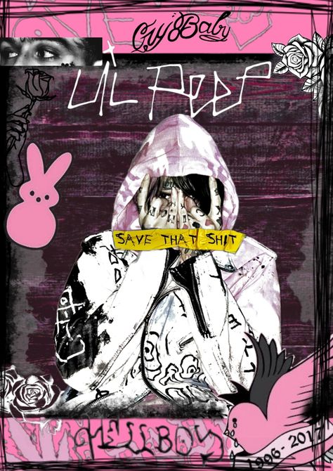 Lil peep rap rappeur hip hop poster rose pink lil tracy Lil Peep Poster, Peep Wallpaper, Anime Drawings For Beginners, 2023 Poster, Wall Pics, Y2k Posters, Wall Writing, Poster Boys, Poster Room