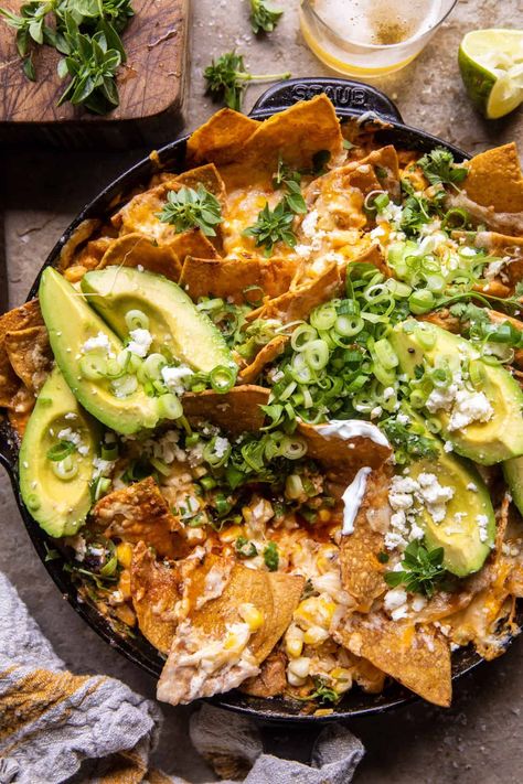 Half Baked Harvest Tortilla, Half Baked Harvest Skillet, Half Baked Harvest Chicken, Chicken Tortilla Bake, Classy Recipes, Cilantro Lime Salmon, Tortilla Bake, Skillet Corn, Half Baked Harvest Recipes