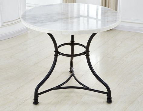 Marble Bistro Table, Traditional Dining Room Table, Compact Dining Table, Steve Silver Furniture, Parisian Bistro, Chairs For Small Spaces, Table Bistrot, Bistro Style, Traditional Dining Room