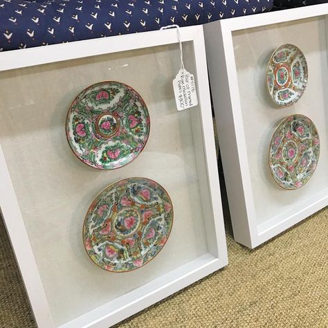 The Eclectic Fix on Instagram: “SOLD | Pair of framed 11” x 14” rose medallion plates $300 / pair #chinoiserie #rosemedallion” Gold-plated Medallion Necklace With Round Pendant, Rose Gold Medallion Necklace Collectible, Chinoiserie Plate Wall, Rose Medallion Plate Wall, Rose Medallion, Plate Wall, Wall Ideas, Plates On Wall, Chinoiserie