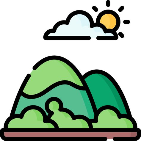 Kawaii Mountain, Mountain Cartoon, Mountain Stickers, Mountain Icon, Cartoon Mountain, Summer Nature Photography, Scrapbook Letters, Scrapbook Pictures, Mountain Drawing