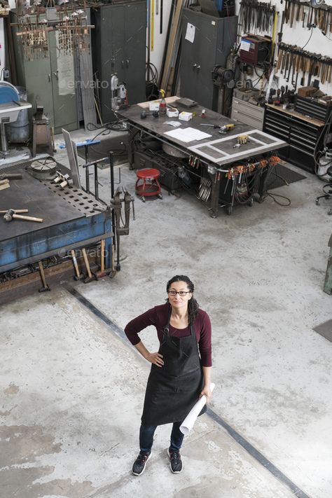 High Camera Angle Perspective, Angle Reference, Head References, Woman Wearing Glasses, Composition Ideas, High Angle Shot, Metal Workshop, High Angle, Wearing Glasses