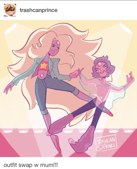 Rainbow Quartz mom and Rainbow Quartz son! Dancing and happy together! Dancing Cartoon, Steven Universe Fusion, Steven Uni, Steven Universe Drawing, Steven Universe Memes, Steven Universe Funny, Steven Universe Characters, Steven Universe Comic, Steven Universe Gem