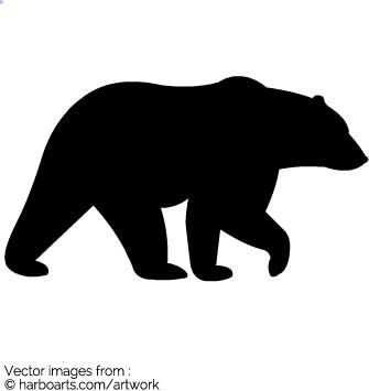 Polar Bear Silhouette, Walking Silhouette, Bear Silhouette, Line Art Vector, Bear Clipart, Animal Wildlife, Hand Drawn Vector Illustrations, Bear Paws, Flat Vector