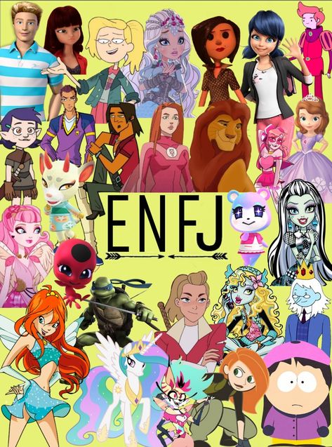 A bunch of cartoon/animated characters with the enfj personality type. #pdb #PDB #ENFJ #enfj #cartoon #personalitytype #character Enfj Movie Characters, Enfj Movies, Enfj Celebrities, Enfj Personality Characters, Enfj T Personality, Enfj Anime Characters, Enfj Women, Enfp X Enfj, Enfj X Entp