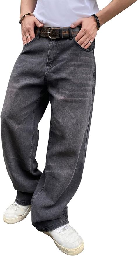 Stylish baggy fit: DFGIGT Men's Baggy Hip Hop Jeans feature a loose and relaxed fit, showcasing a trendy baggy style that is perfect for streetwear fashion.
#baggyjeans #menfashion 
#menclothing #clothing
#amazon Hip Hop Jeans, Y2k Jeans, Baggy Style, Jeans Wide, Girlie Style, Long Trousers, Pants Casual, Baggy Jeans, Baggy Fits