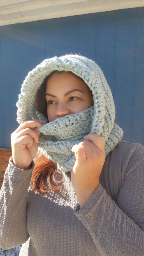 Handmade Crochet Hooded Cowl, TikTok Viral, The Matrixx Hood, Cozy Hood, Ready to Ship by EliMarieCrafty on Etsy Winter Head Scarf, Crochet Hooded Cowl, Crochet Hood, Hooded Cowl, Bachelor Gifts, Winter Face, Crochet Faces, Turtleneck Style, Tiktok Viral