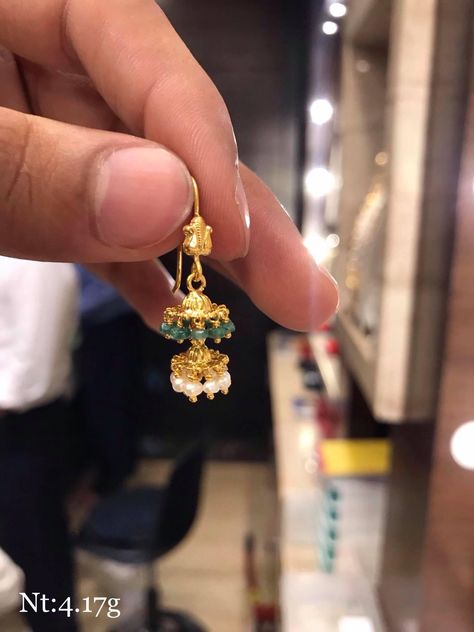 Premraj Shantilal Jain Jewellers, Gold Earrings For Kids, Small Earrings Gold, Gold Earrings Indian, Simple Gold Earrings, Gold Jhumka Earrings, New Gold Jewellery Designs, Gold Earrings Models, Antique Gold Jewelry Indian