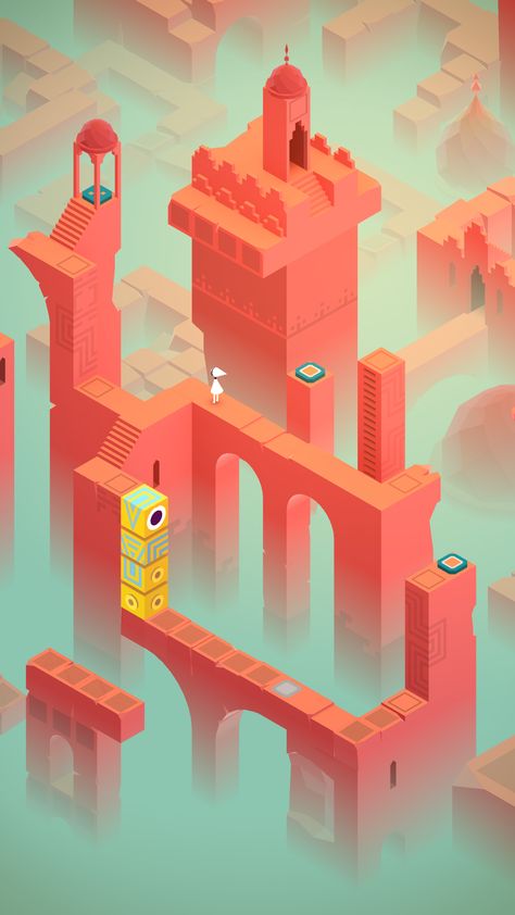 Wish you were here #monumentvalleygame http://us2.co/mvgm Monument Valley Game, Monument Valley 2, Valley Game, Module Design, Bg Design, Isometric Art, Isometric Design, Isometric Illustration, 3d Studio