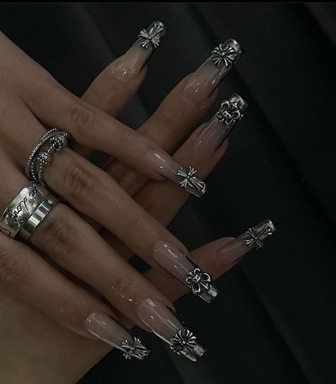 Sick Nail Designs, Chic Minimalist Nails, Nails For 2023, Art Nail Designs, Nails Shape, Engagement Nails, Punk Nails, Goth Nails, Colored Acrylic Nails