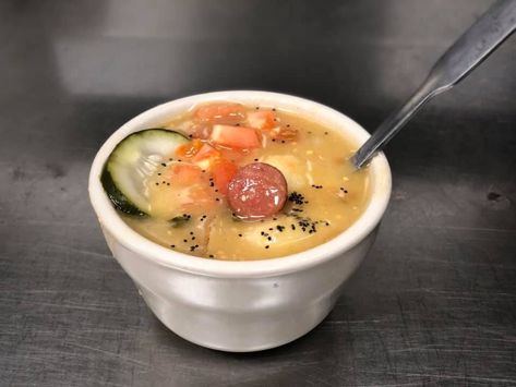 Hot Dog ... Soup? It's A Hit At Near West Side's All Rise Brewing Chicago Style Hot Dog Soup, Hot Dog Soup Recipes, Hot Dog Soup, Hot Dogs And Beans, Dog Soup, Making Hot Dogs, Chicago Style Hot Dog, Chicago Hot Dog, Chicago Dog