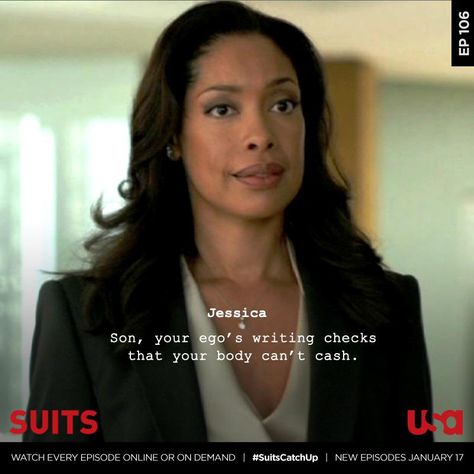 Jessica Jessica Pearson Quotes, Suits Tv Series, Jessica Pearson, Suits Quotes, Harvey Specter Quotes, Gina Torres, Suits Usa, Suits Tv Shows, Suits Tv