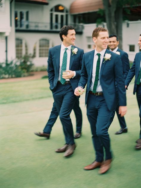 Blue Green Suit Wedding, Velvet Tie Groomsmen, Navy Blue Suit With Green Tie, Navy Blue Suit With Emerald Green Tie, Emerald Green Ties Groomsmen, Green Bridesmaids Blue Groomsmen, Groom Attire Green Wedding, Blue Suit Green Tie Wedding, Navy Suit With Green Tie