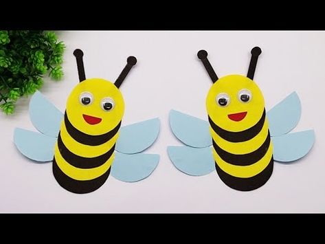 (1330) DIY Paper Honey Bee How to Make Honey Bee Fun and Easy Kids Crafts - YouTube Honey Bee Craft, How To Makr, Bee Activity, Bees For Kids, Easy Kids Crafts, Bee Craft, Bee Activities, Project For Kids, Bee Crafts