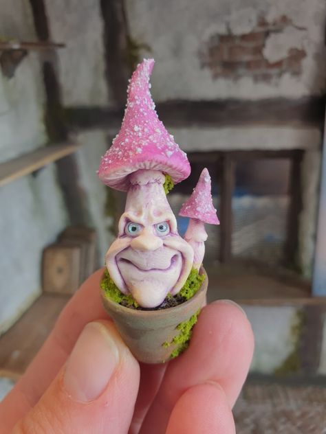 Clay Monsters, Polymer Clay Halloween, Mushroom Crafts, Halloween Clay, Barbie Diorama, Air Dry Clay Projects, Clay Fairies, Fairy Crafts, Clay Crafts Air Dry