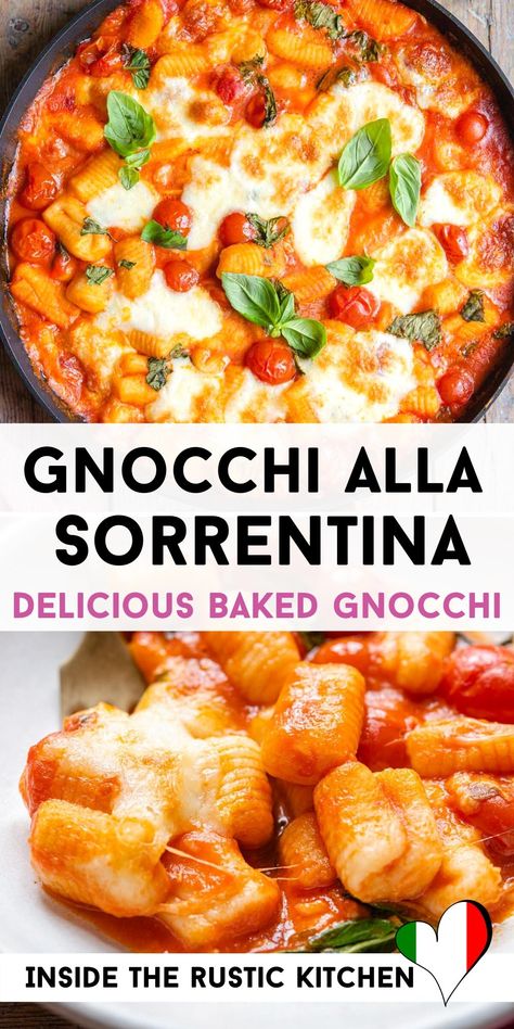 Gnocchi Recipes Easy, Gnocchi Recipes Homemade, Gnocchi Dishes, Baked Gnocchi, Pasta Vegetariana, Italian Comfort Food, Italian Dinner Recipes, Potato Gnocchi, Gnocchi Recipes