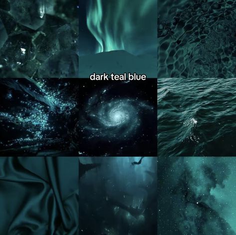 Teal Witch Aesthetic, Dark Teal Interior, Teal Blue Aesthetic, Teal Aesthetic, Color Knowledge, Magic Aesthetic, Prussian Blue, Mood Board Inspiration, Aesthetic Colors