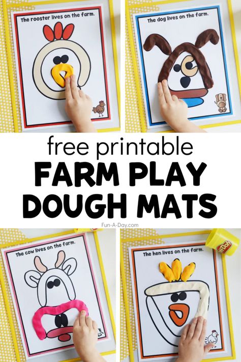 Farm Animal Lessons For Preschool, Farm Animal Fine Motor Preschool, Farm Day Activities For Kindergarten, Farm Animals Preschool Theme Sensory Bins, Farm Animal Sensory Bin Preschool, Cow Activity For Preschool, Fall Farm Crafts Preschool, Farm Animal Prek Activities, Farm Playdoh Mats Free Printable