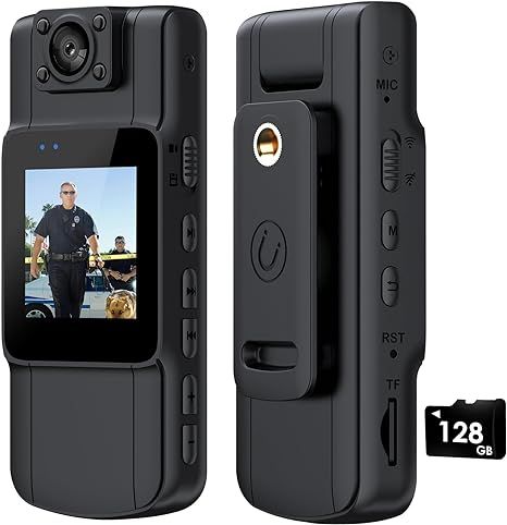 Amazon.com : maigevi 128GB WiFi Body Camera : 3 in 1 Police Body Worn Cams with Audio Video Recording for Law Enforcement, Wearable Clip Bodycam with 1.3in Screen, HD 2K(1440P), 180° Rotation Len, Infrared Lamp : Electronics Body Camera, Video Recording, 4g Lte, Law Enforcement, Audio Video, Night Vision, Business Ideas, Live Streaming, Audio