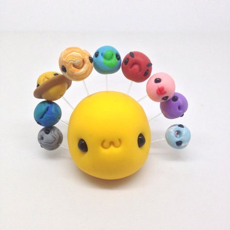 polymer clay Solar System Project Cute Little Sun And Stars Clay Fimo Easy Polymer Clay Polymer C Solar System Project, Polymer Clay Kunst, Fimo Kawaii, Polymer Clay Kawaii, Polymer Clay Figures, Clay Diy Projects, Polymer Clay Diy, Polymer Clay Animals, Polymer Crafts