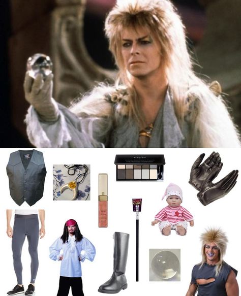 Goblin King Labyrinth Costume, Labyrinth Costume Diy, Jareth The Goblin King Costume, The Goblin King Costume, Goblin King Costume, Jareth Cosplay, Goblin Costume, Goblin King Labyrinth, Labyrinth Costume