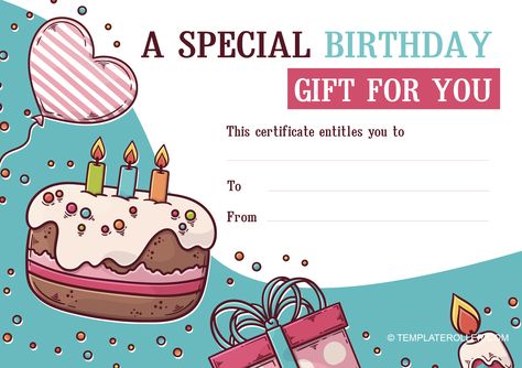 Birthday Gift Certificate, Gift Certificate Template Free, Voucher Template Free, Blank Gift Certificate, Free Printable Gift Certificates, Birthday Certificate, Free Birthday Gifts, Free Gift Certificate Template, Printable Gift Certificate