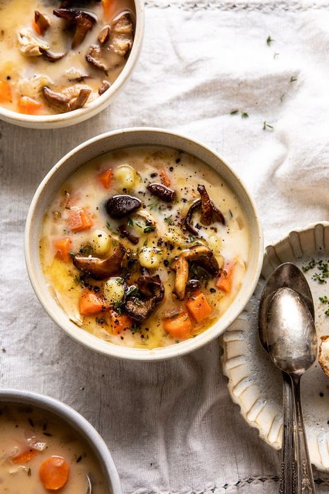 Creamy Chicken and Gnocchi Soup | halfbakedharvest.com Creamy Chicken And Gnocchi, Gnocchi Mushroom, Creamy Chicken Gnocchi Soup, Creamy Chicken Gnocchi, Chicken And Gnocchi Soup, Chicken And Gnocchi, Tieghan Gerard, Chicken Gnocchi, Gnocchi Soup