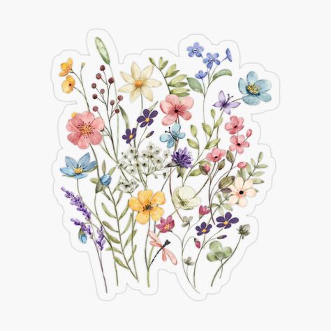 Get my art printed on awesome products. Support me at Redbubble #RBandME: https://www.redbubble.com/i/sticker/Wildflower-Colorful-Watercolor-Wildflowers-Rustic-by-jarziaxi/148401514.O9UDB?asc=u Watercolor Flower Stickers, Watercolor Wildflowers, Flower Stickers, Plastic Stickers, Colorful Watercolor, Butterfly Painting, Watercolor Flower, Watercolor Flowers, Top Artists