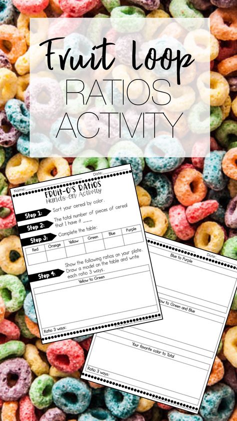 Ratios Activities, Ratio Activities, 6th Grade Activities, Fruit Loops Cereal, Math Enrichment, Algebra Activities, Sixth Grade Math, Middle School Math Classroom, Math Groups