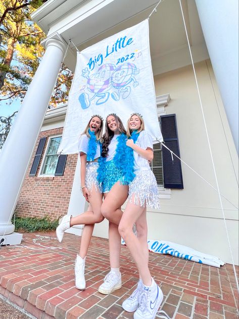 Disco Bid Day Theme Sorority, Disco Big Little Reveal, Cloud 9 Big Little Reveal, Taylor Swift Big Little Reveal, Sorority Disco Bid Day, Big Little Reveal, Big Little