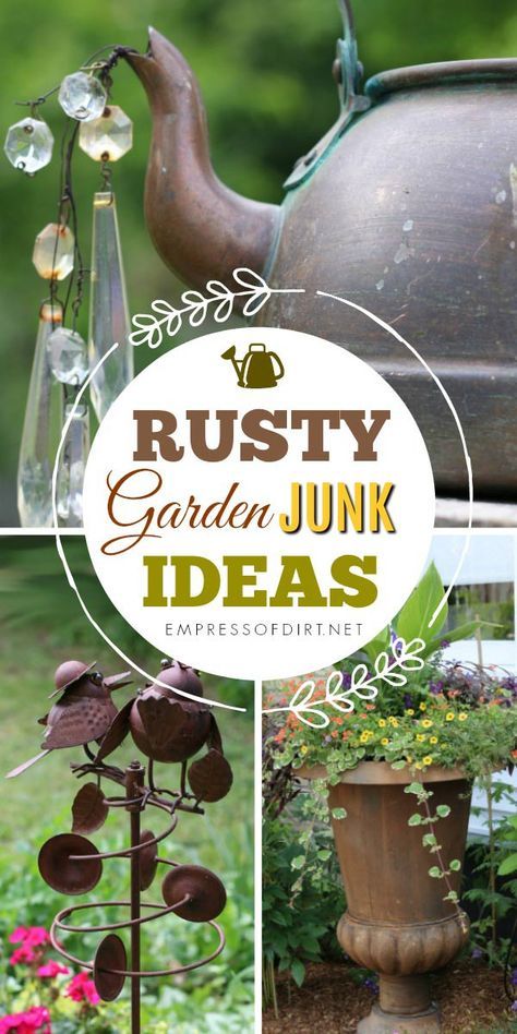 Junk Art Ideas, Garden Junk Ideas, Recycled Garden Art, Rusty Garden, Upcycle Garden, Garden Junk, Recycled Garden, Meteor Garden 2018, Garden Whimsy