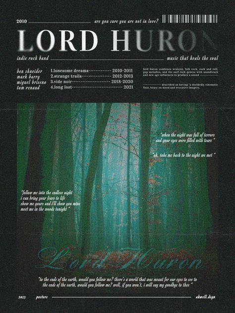 Lord Huron Aesthetic Poster, Frozen Pines Lord Huron, Lord Huron Wallpaper, Lord Huron Poster, Lord Huron Aesthetic, Hozier Poster, Dark Western, Poster Graphic Design, Lyric Poetry