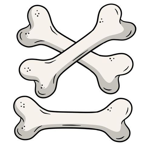 Human bone. Set of skeleton Elements. Dog toy Simple Bone Drawing, Dog Bone Illustration, Bones Drawing Easy, Skeleton Doodle Easy, Dog Bone Drawing, Bone Doodle, Bone Template, Bone Illustrations, Bones Cartoon