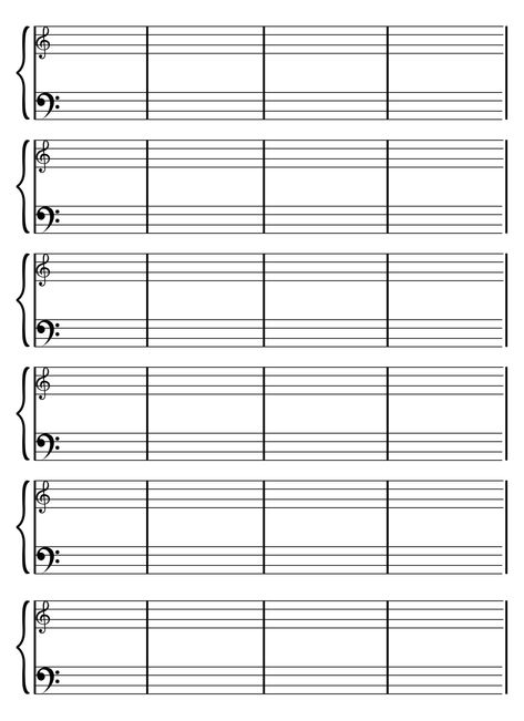 Printable Sheet Music For Piano With Bar Lines | FREE Download Check more at https://printablestar.com/printable-sheet-music-for-piano-with-bar-lines/ Blank Piano Sheet Music, Music Rhythm Worksheets, Rhythm Worksheets, Music Manuscript, Blank Sheet Music, Cvc Words Kindergarten, Paper Templates Printable, Piano Notes, Song Sheet