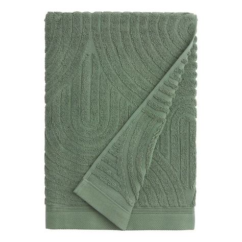 Laurel Wreath Green Sculpted Arches Bath Towel by World Market Green Hand Towels, Green Bath Towels, Decorative Bath Towels, Cost Plus World Market, Towel Collection, Luxury Towels, Laurel Wreath, Pop Design, Shopping World