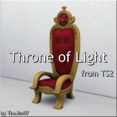 Mod The Sims - Throne of Light Royal Chair, Fancy Chair, Royal Throne, Fantasy Play, Sims Medieval, Sims House Design, Sims 4 Cc Furniture, Sims 4 Mods Clothes, Apartment Life