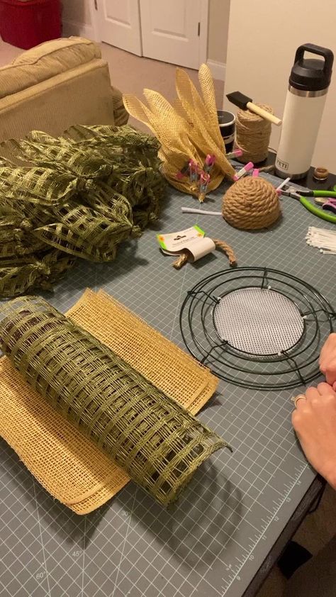 Making a neutral everyday wreath! - Carrie's Wreath Creations in 2022 | Wreath project, Mesh wreath tutorial, Door wreaths diy Everyday Mesh Wreaths, Everyday Wreath Ideas, Wreaths Mesh, Bubble Wreath, Chevron Burlap Wreaths, Burlap Ribbon Wreaths, Making Mesh Wreaths, Spring Burlap Wreath, Burlap Wreath Tutorial