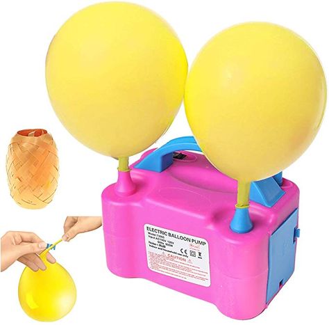 Also available on Amazon.com. There was no way I was blowing up 50+ balloons manually lol Electric Balloon Pump, Balloon Inflator, Purple Bridal Shower, 50 Balloons, Blowing Up Balloons, Wine Bottle Corks, Green Tractors, Round Balloons, Virtual Baby Shower